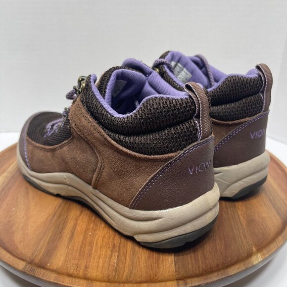 Vionic Cypress Brown Suede Purple Hiking Boot Sneaker Shoes Women's Size 8.5 - Picture 4 of 16